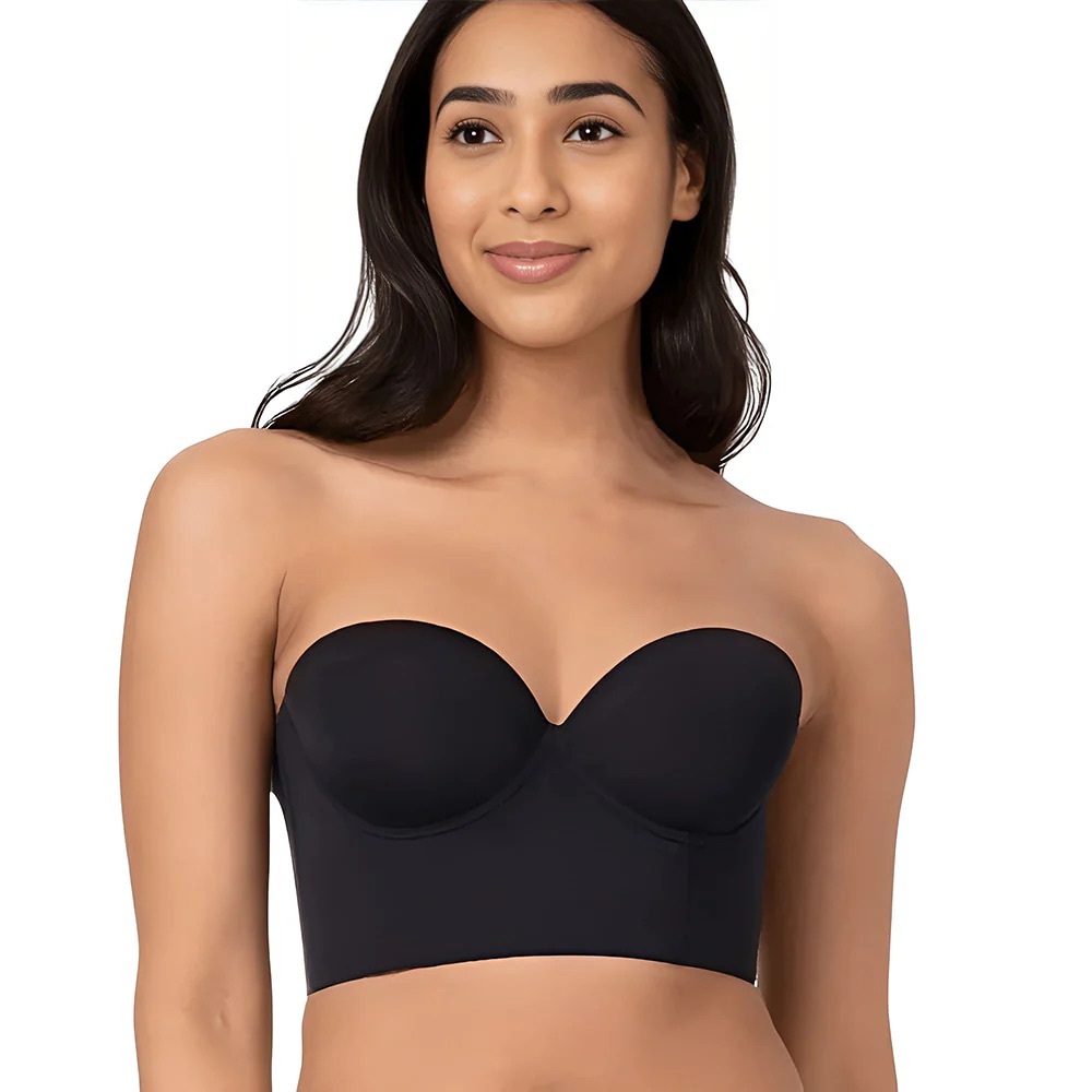 Magic || 34/A Convertible Strapless Push Up Corset Posture Bra in Black - Picture 2 of 4